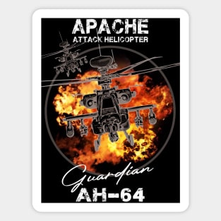 Helicopter AH-64 Apache Gift Veterans Tee Magnet